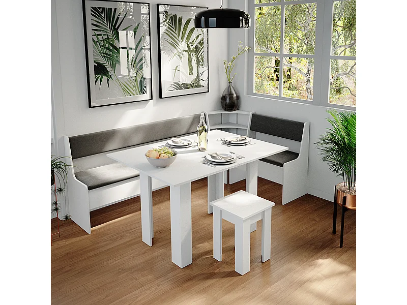 Hoekbank set wit 210x120x80 roman