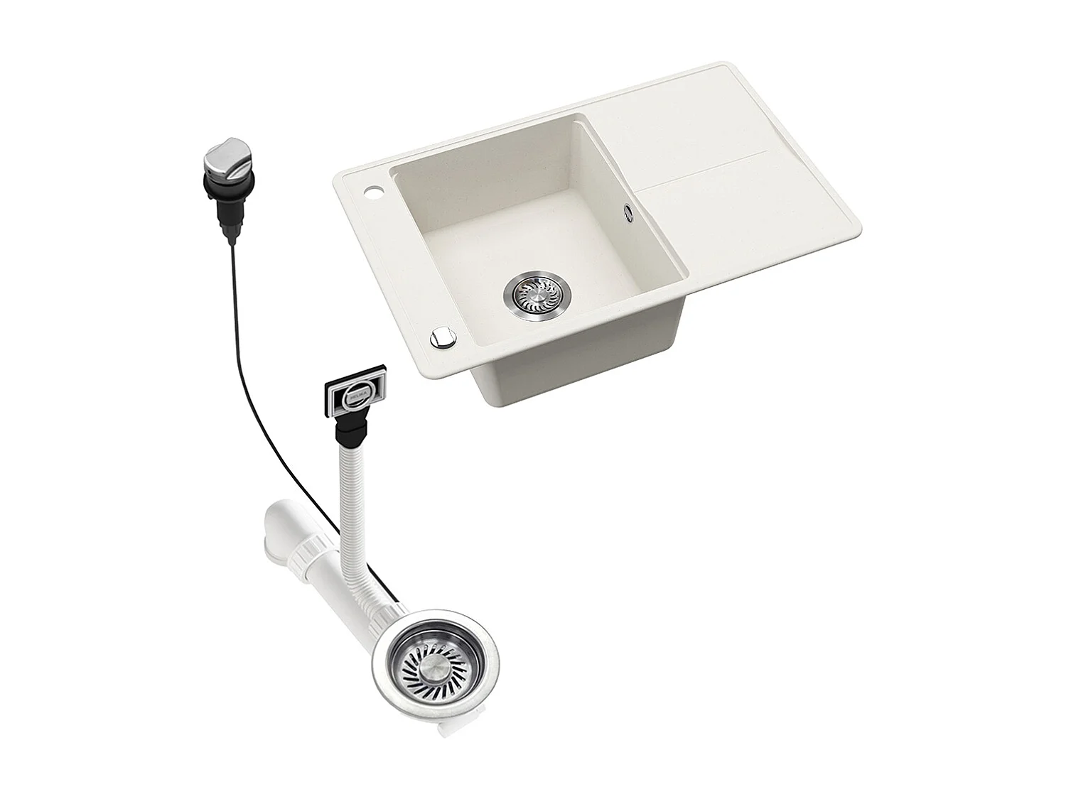 Spülbecken weiß 78x50x20 kyoto