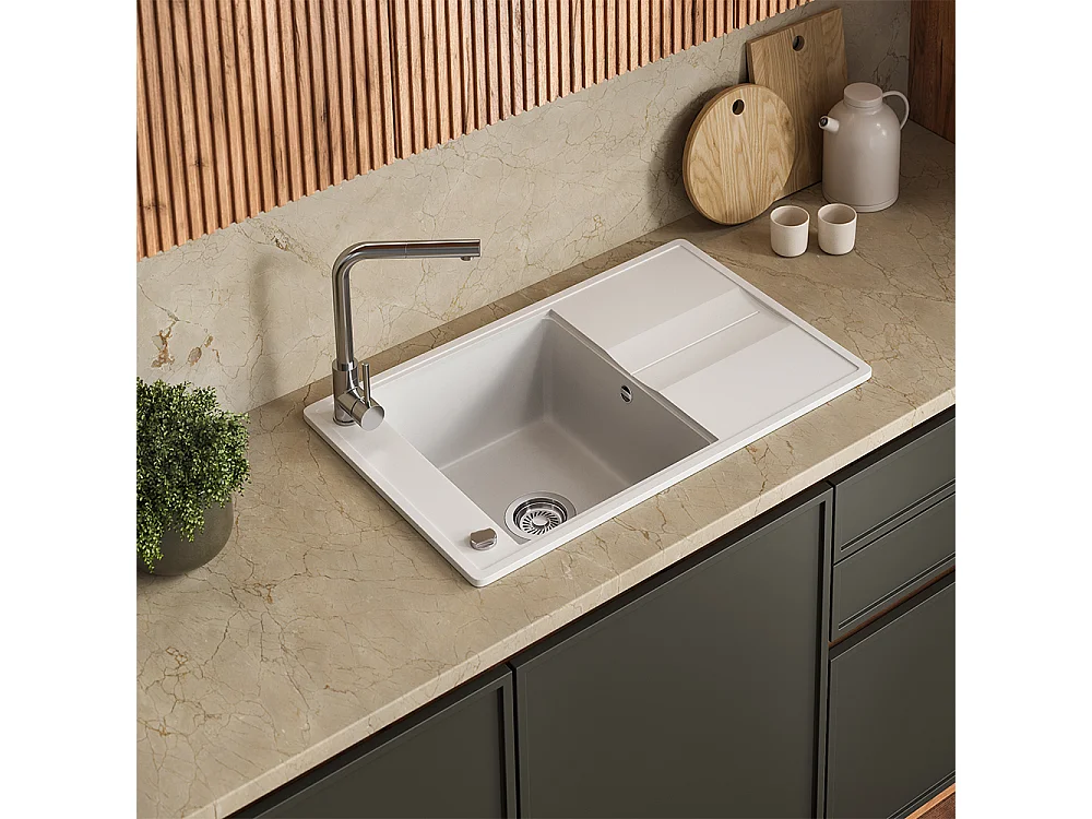 Evier blanc 78x50x20 kyoto