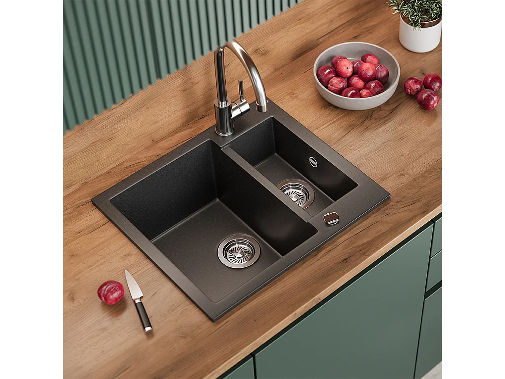 Spülbecken schwarz 58x50x28 prag