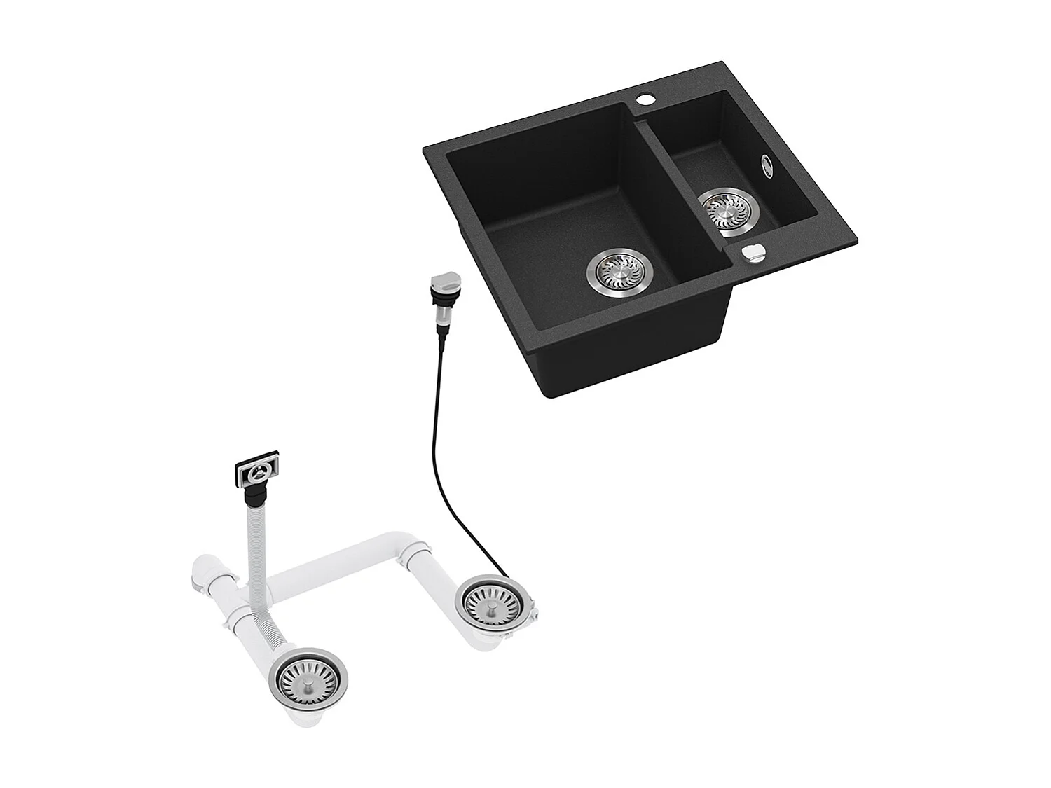 Spülbecken schwarz 58x50x28 prag