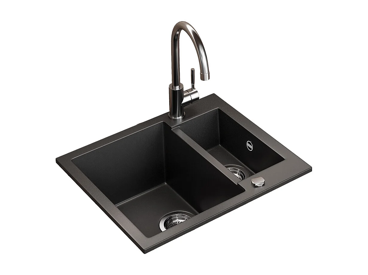 Spülbecken schwarz 58x50x28 prag