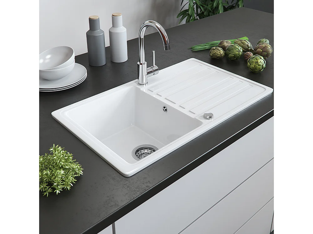 Spülbecken weiß 76.5x46x19 valencia