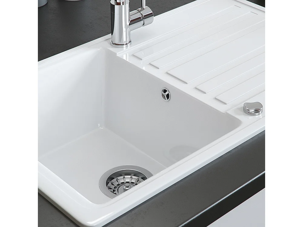 évier blanc 76.5x46x19 valencia