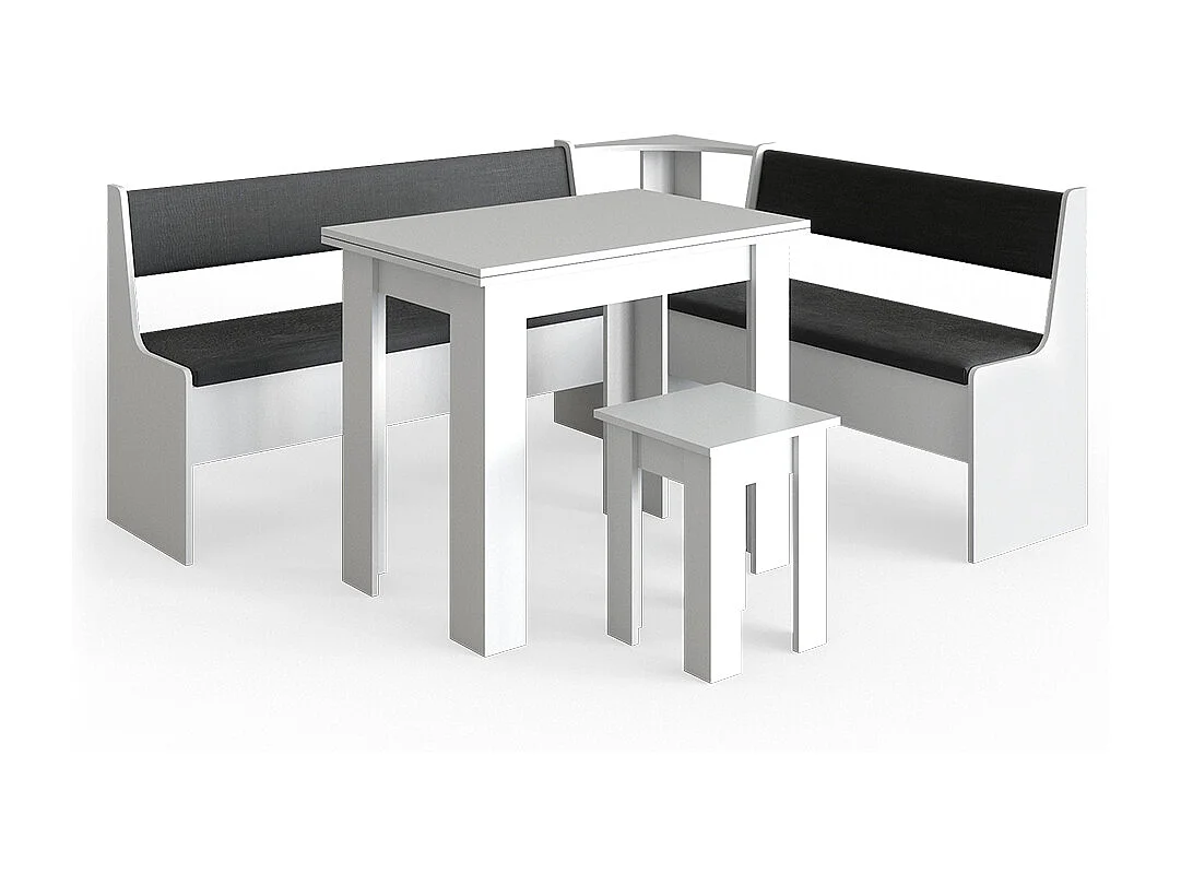 Gruppo panca ad angolo bianco 180x150x80 roman