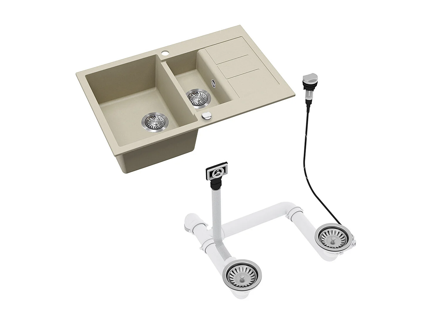 Spülbecken beige 80x50x20 seattle