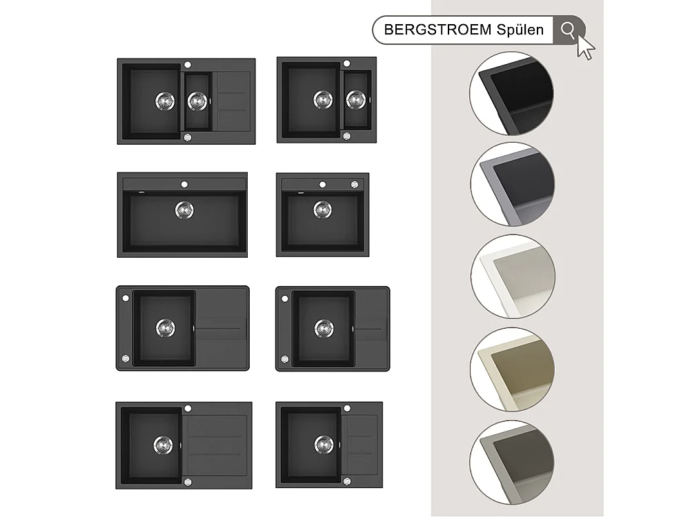 Spülbecken beige 80x50x20 seattle