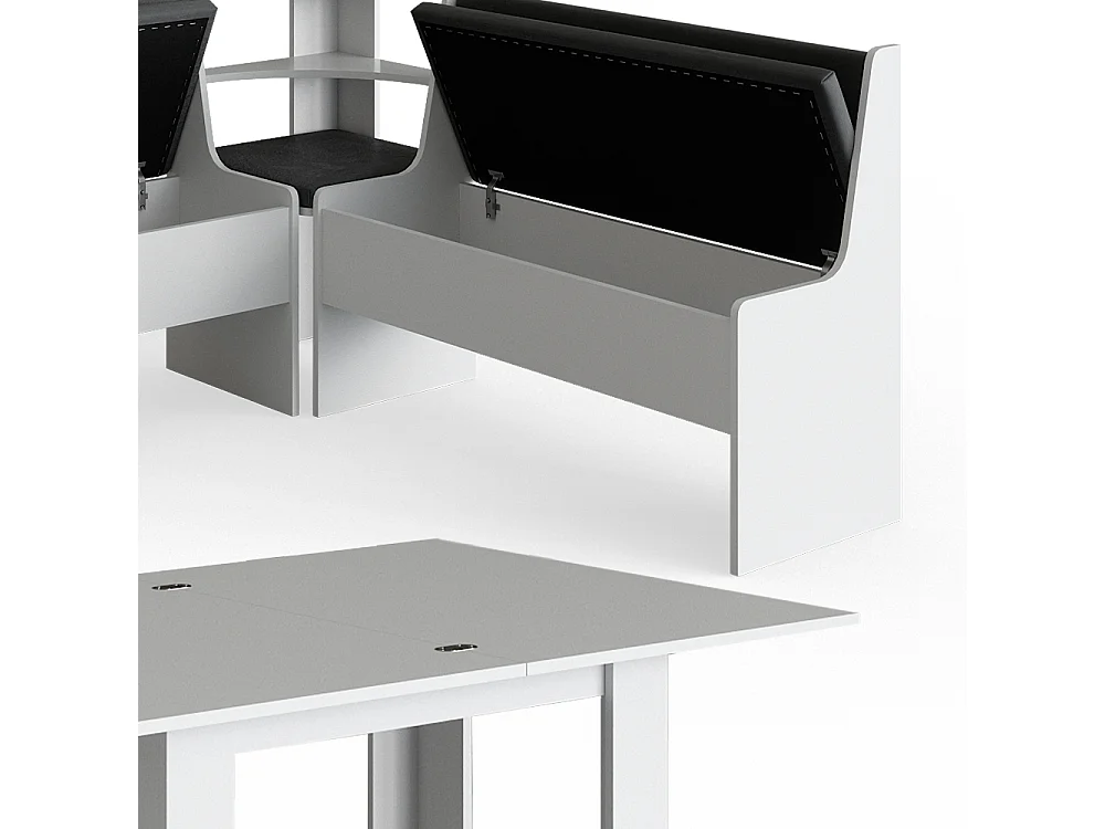 Eckbankgruppe weiß 150x150x80 roman