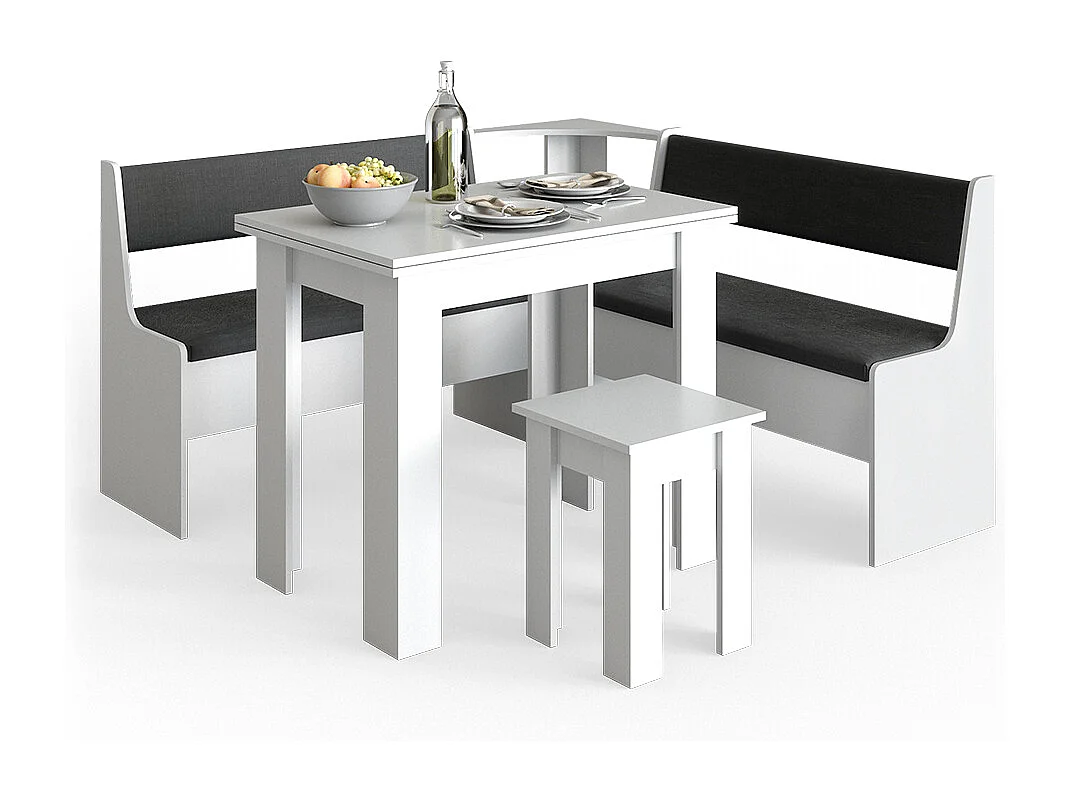 Eckbankgruppe weiß 150x150x80 roman