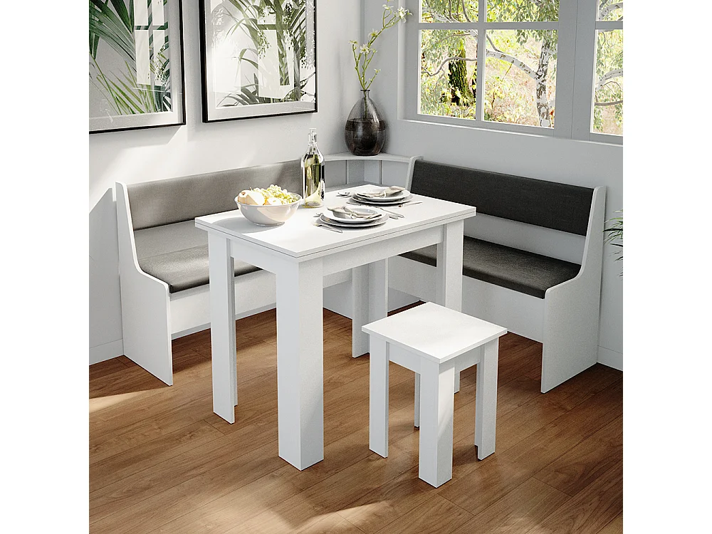 Groupe de banquettes dangle blanc 150x150x80 roman