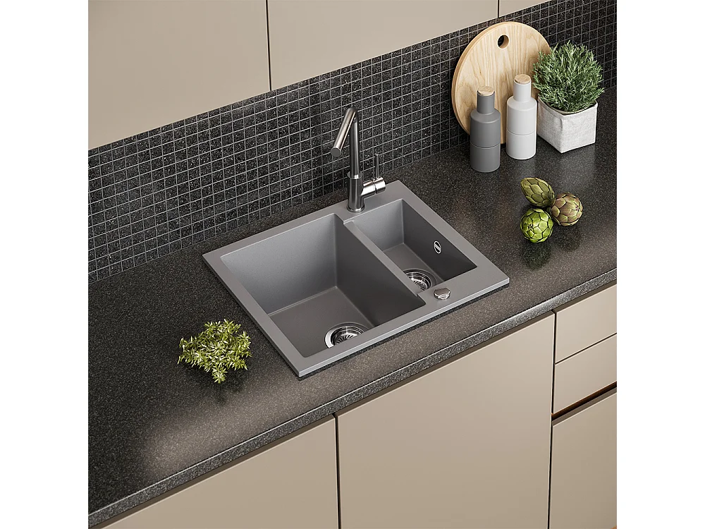 Evier gris 58x50x28 prag