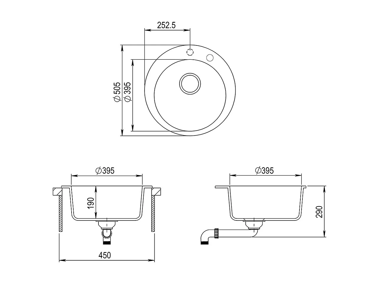 Évier blanc 50.5x50.5x19 valencia