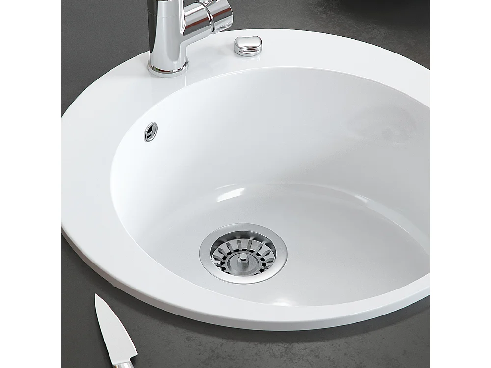 Évier blanc 50.5x50.5x19 valencia