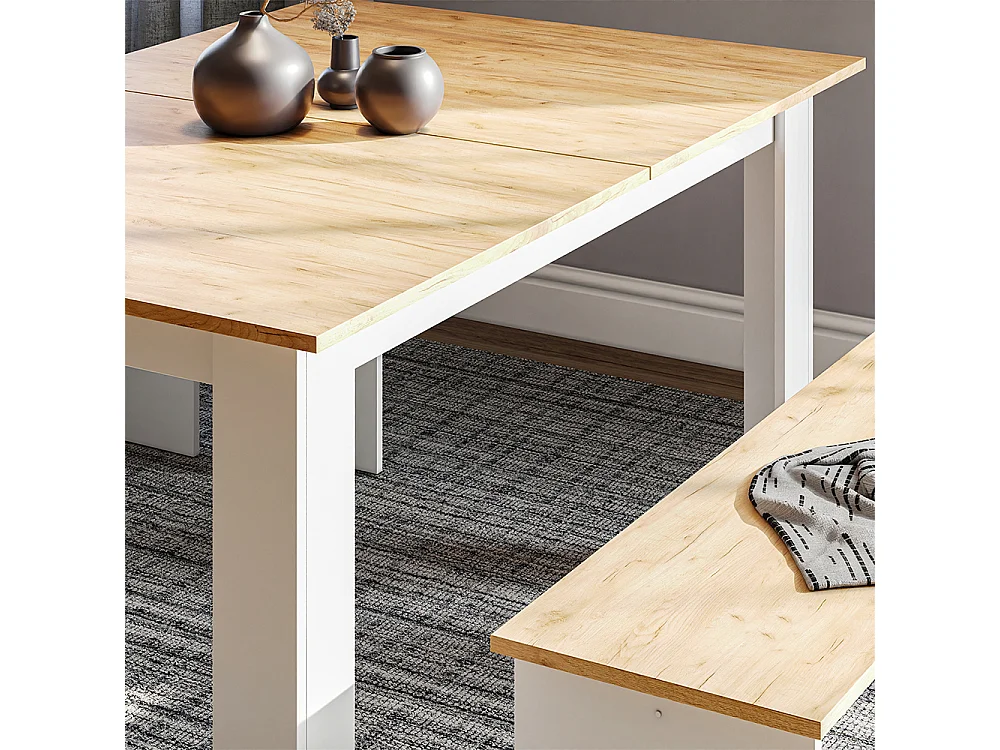 Ensemble de banquette dangle chêne blanc/force de lor 137.6x92.8x73 sentio