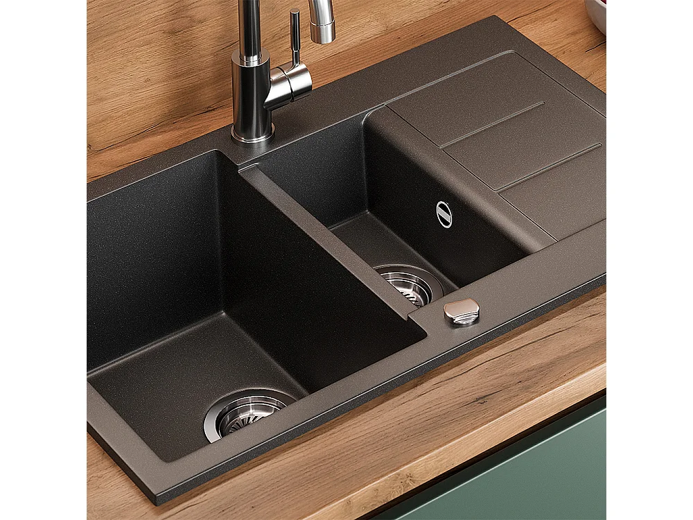 Spülbecken schwarz 80x50x20 seattle