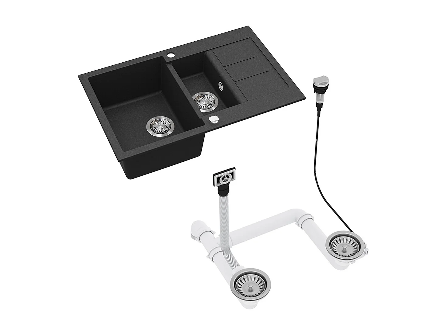 Evier noir 80x50x20 seattle