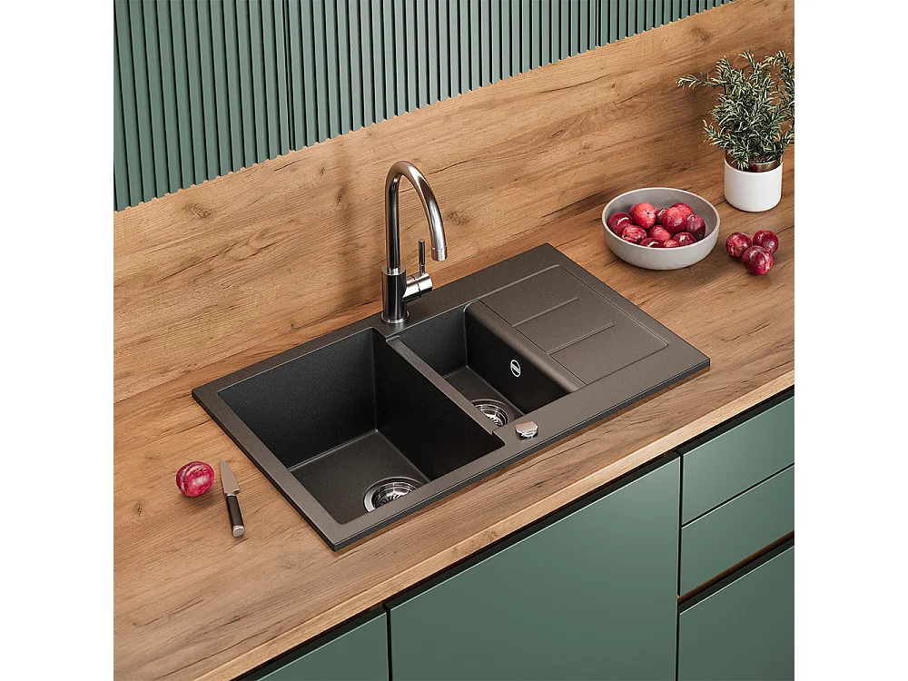 Evier noir 80x50x20 seattle