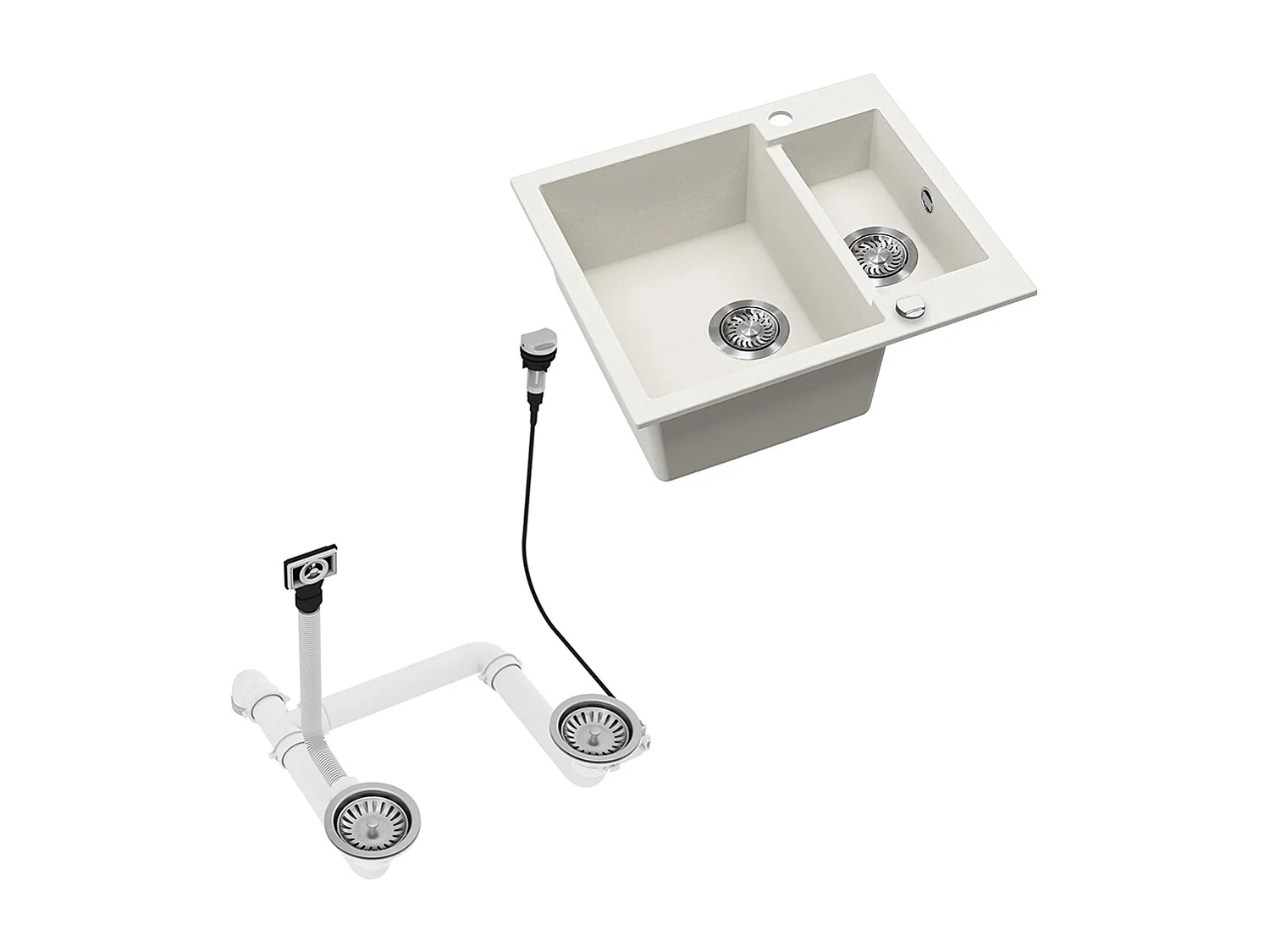 Spülbecken weiß 58x50x28 prag