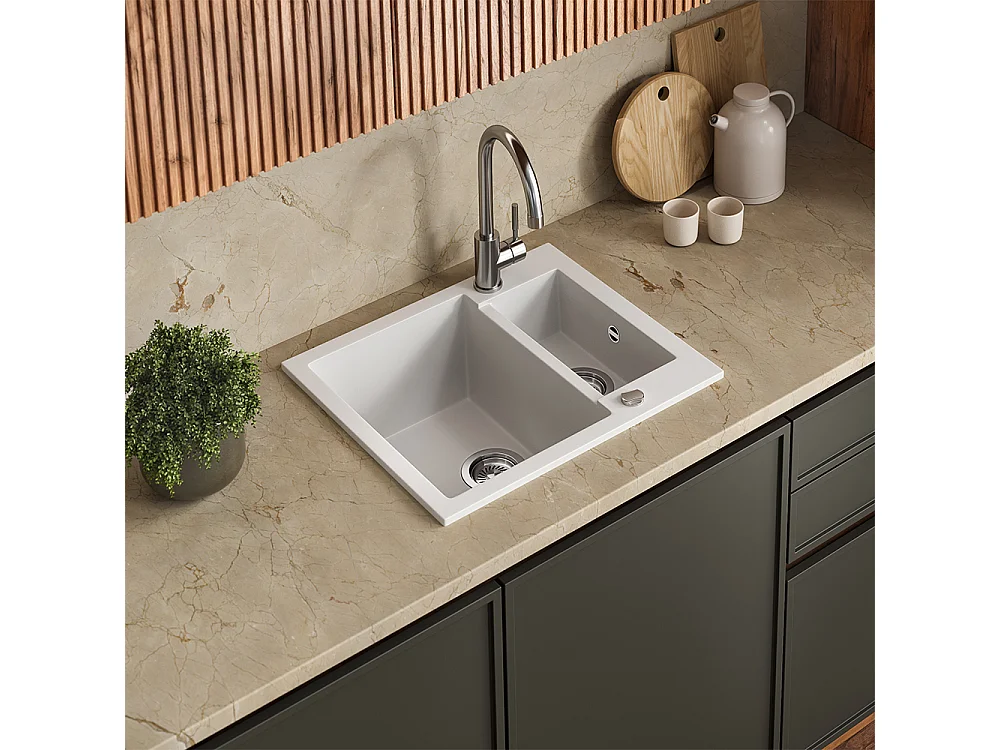 Evier blanc 58x50x28 prag