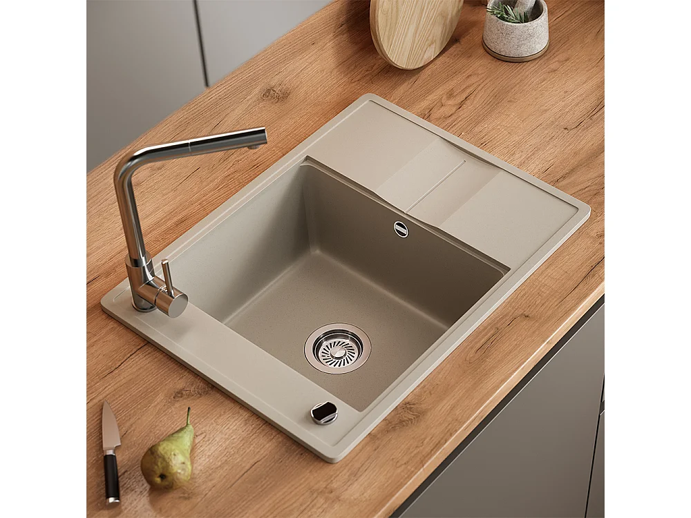 Spülbecken beige 67x50x20 osaka