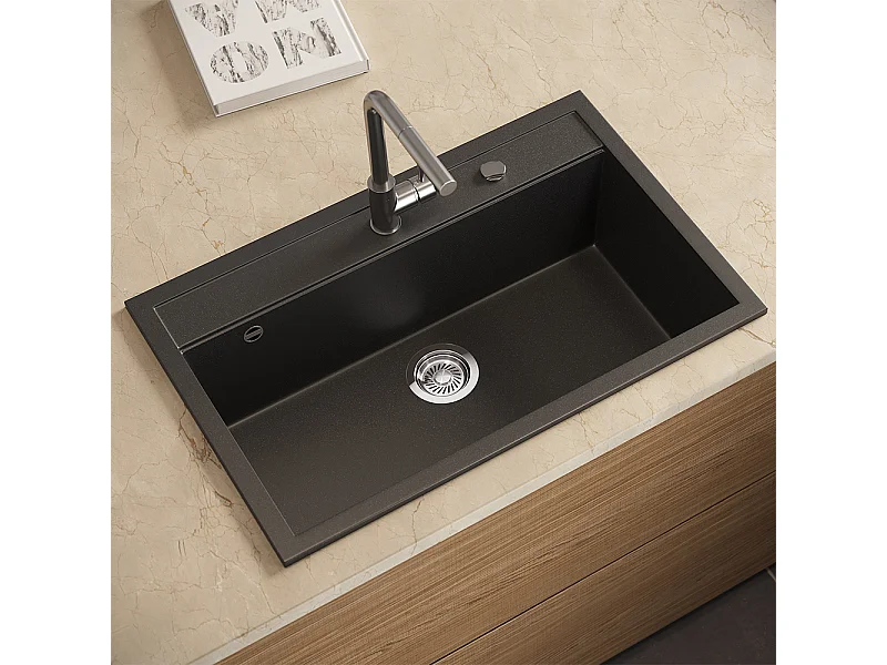 Spülbecken schwarz 80x51x20 sydney