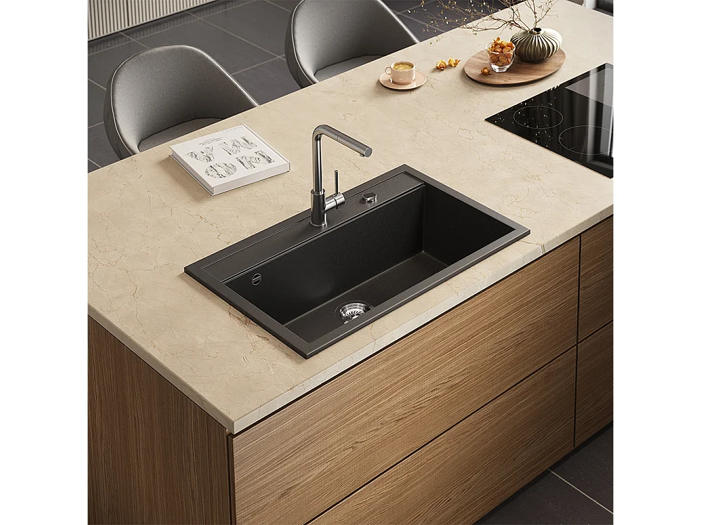 Spülbecken schwarz 80x51x20 sydney