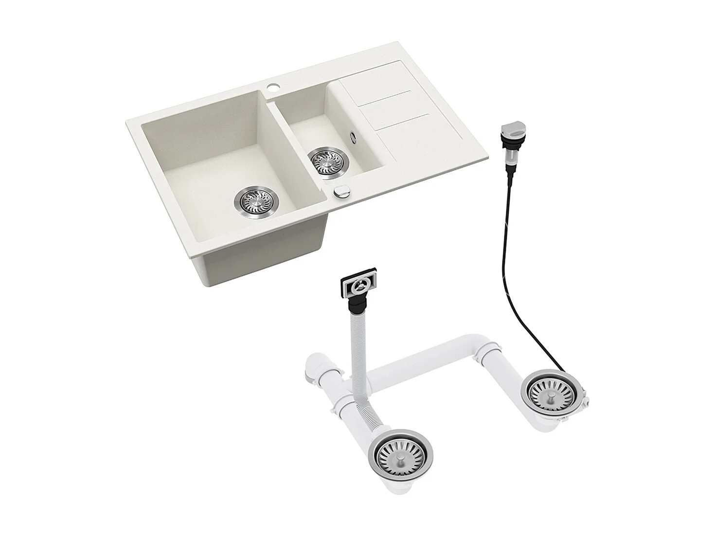 Evier blanc 80x50x20 seattle