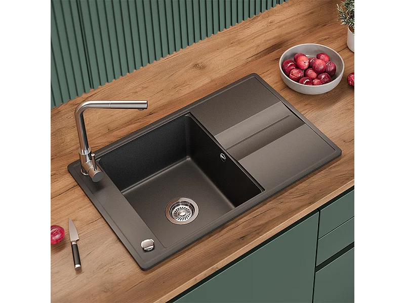 Spülbecken schwarz 78x50x20 kyoto