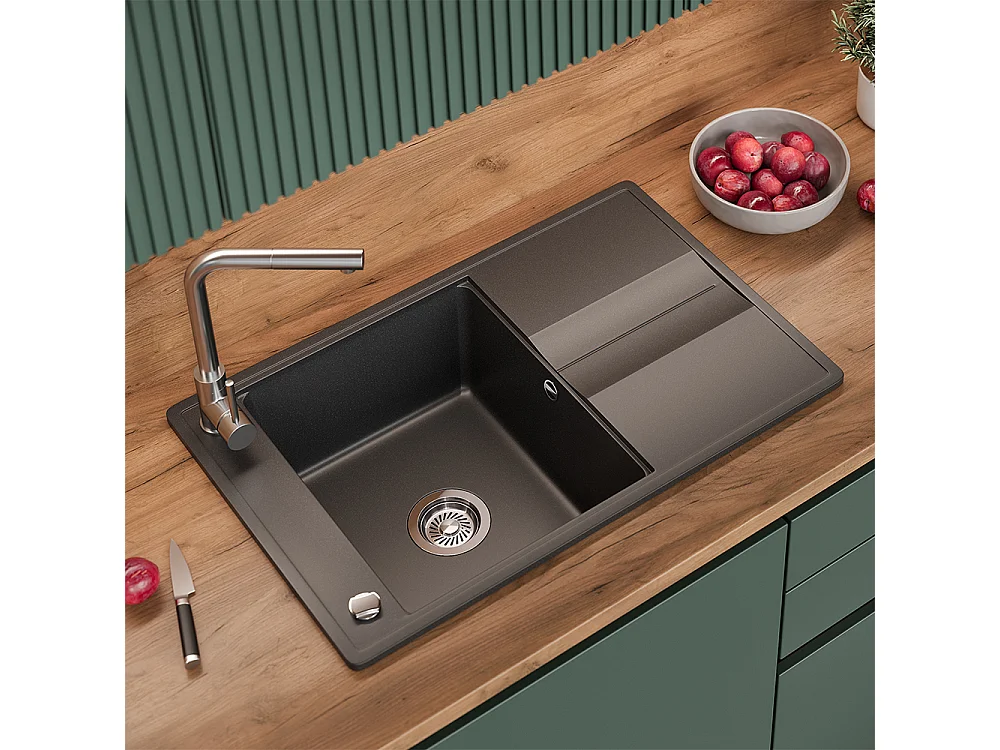 Spülbecken schwarz 78x50x20 kyoto