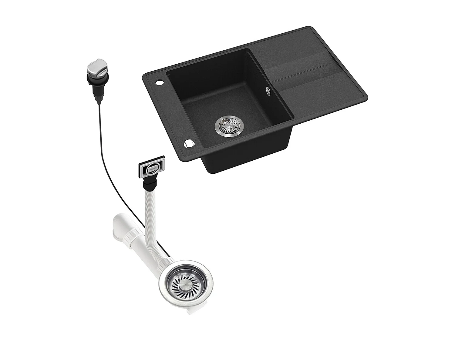 Spülbecken schwarz 78x50x20 kyoto