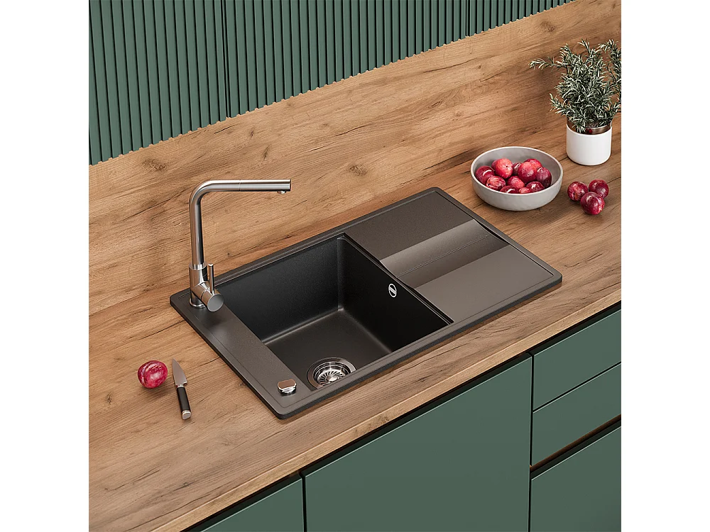 Spülbecken schwarz 78x50x20 kyoto