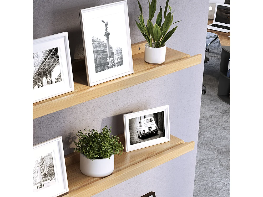 Estantería de pared madera natural 60x15x4 linus