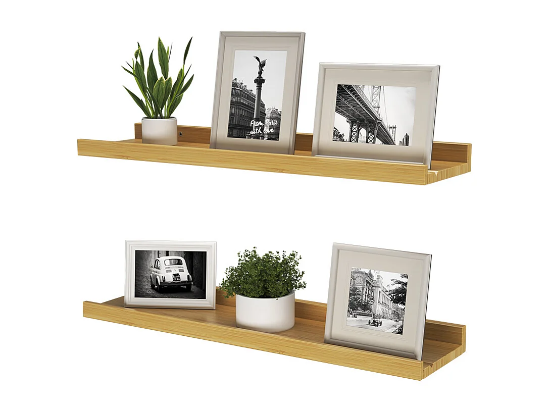 Estantería de pared madera natural 60x15x4 linus