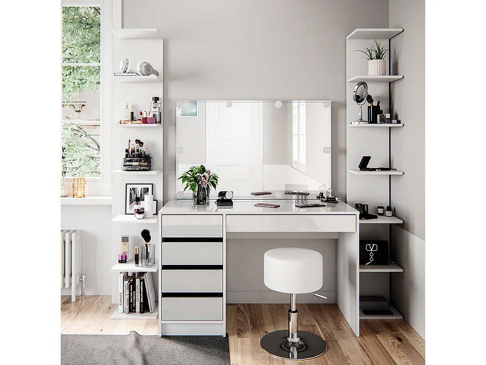 Estante de pared blanco 30x28x190 paolo