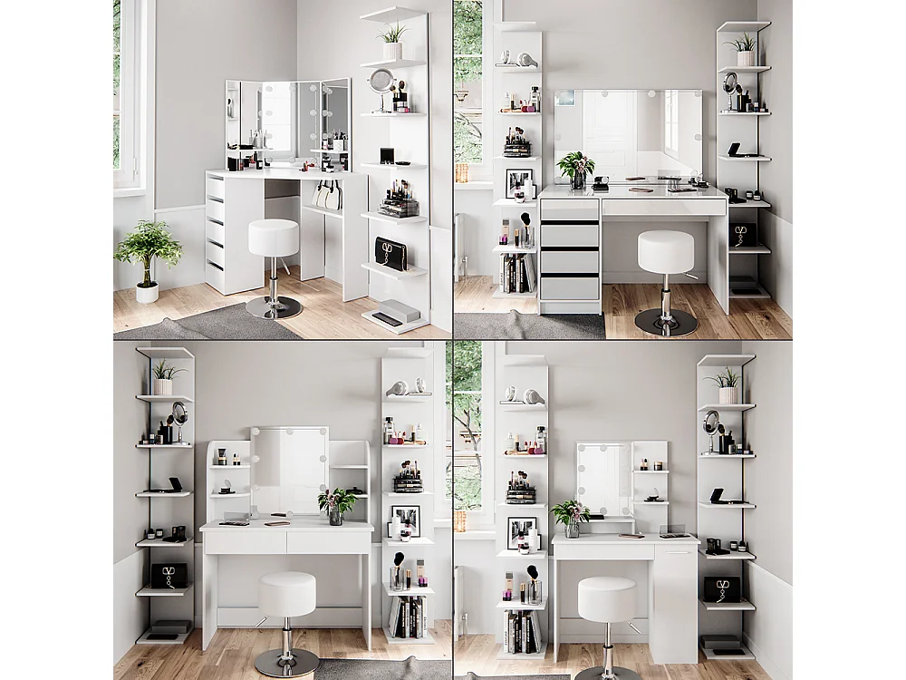 Estante de pared blanco 30x28x190 paolo