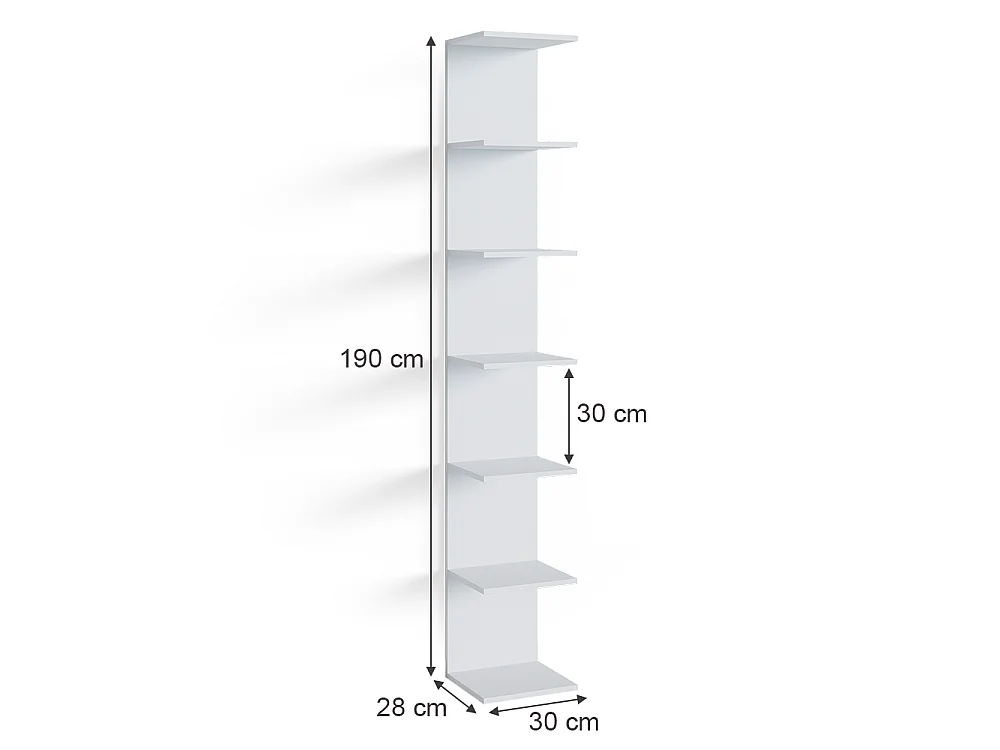 Étagère blanc 30x28x190 paolo