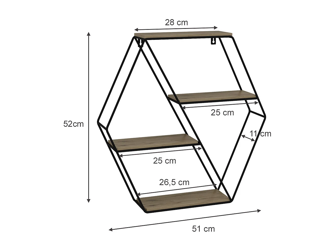 Étagère chêne 51x11x52 fyrk