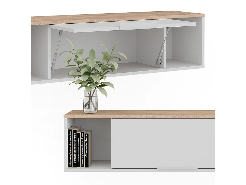 Étagère murale blanc/sonoma 120x30x30 betti