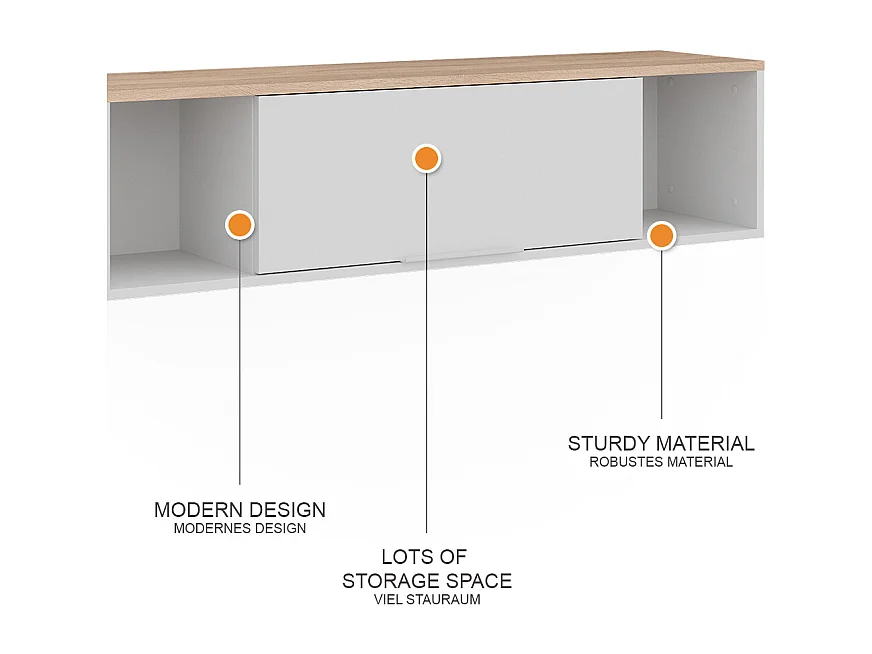 Étagère murale blanc/sonoma 120x30x30 betti