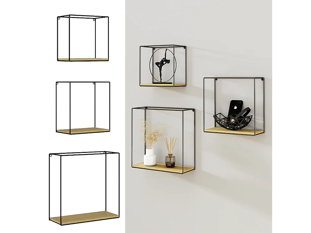 Étagère chêne de force doré 32x12x32 hilde