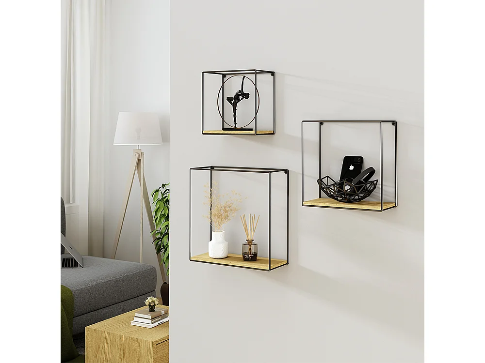 Étagère chêne de force doré 32x12x32 hilde