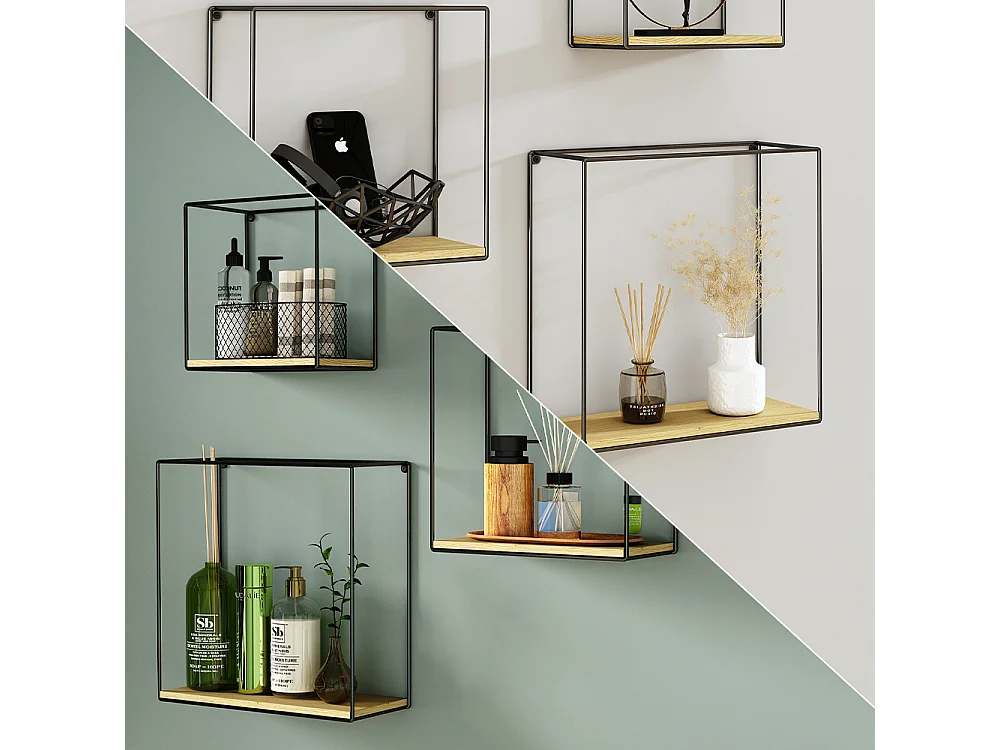 Étagère chêne de force doré 32x12x32 hilde