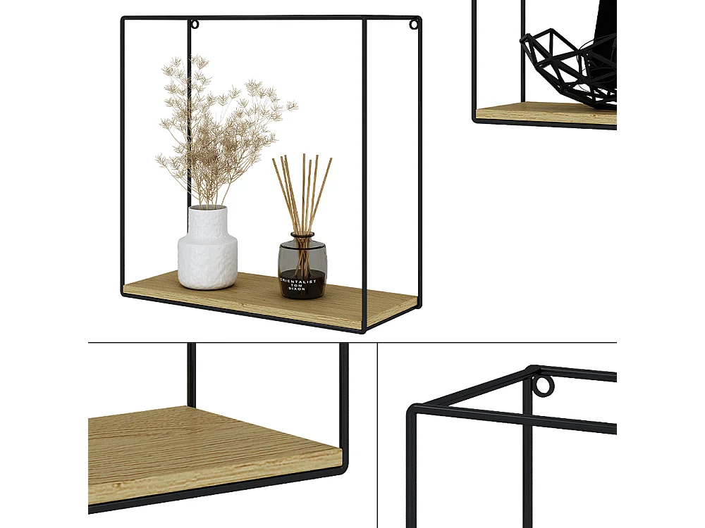 Étagère chêne de force doré 32x12x32 hilde