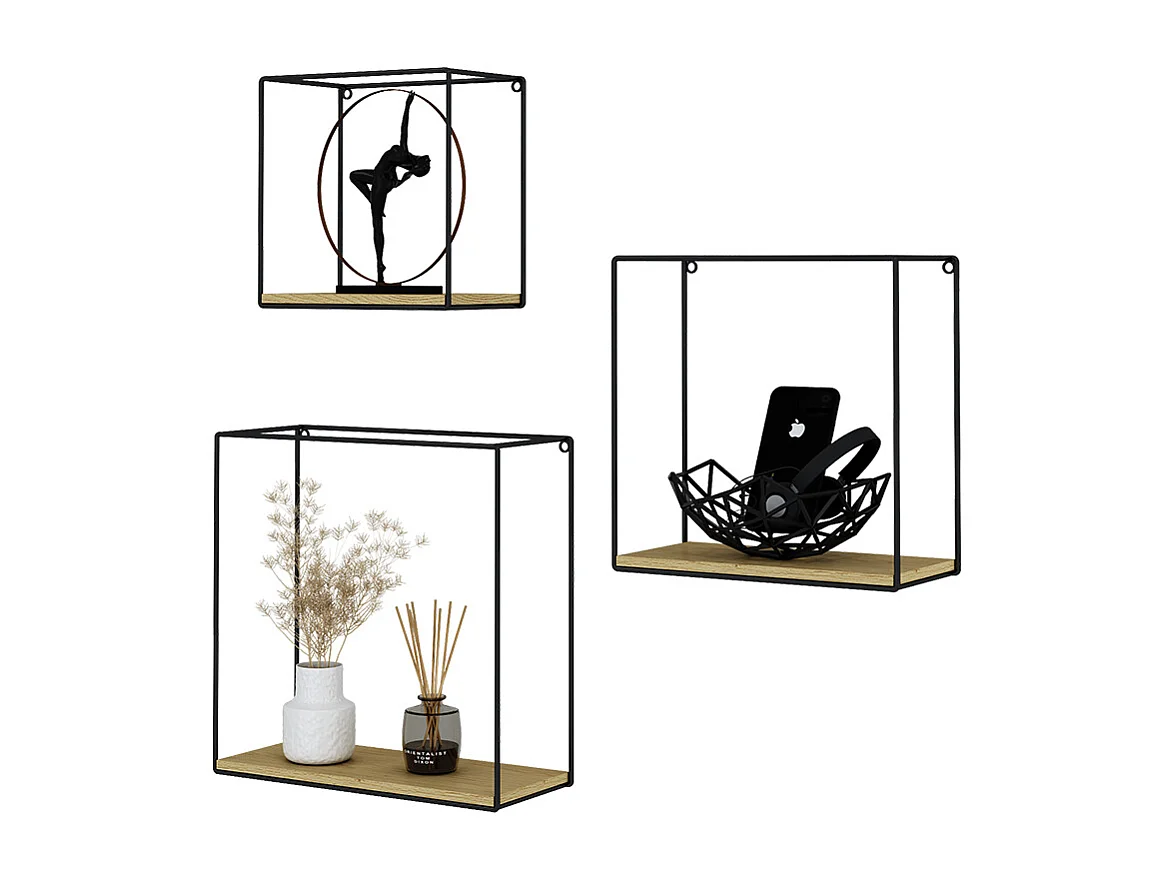 Étagère chêne de force doré 32x12x32 hilde