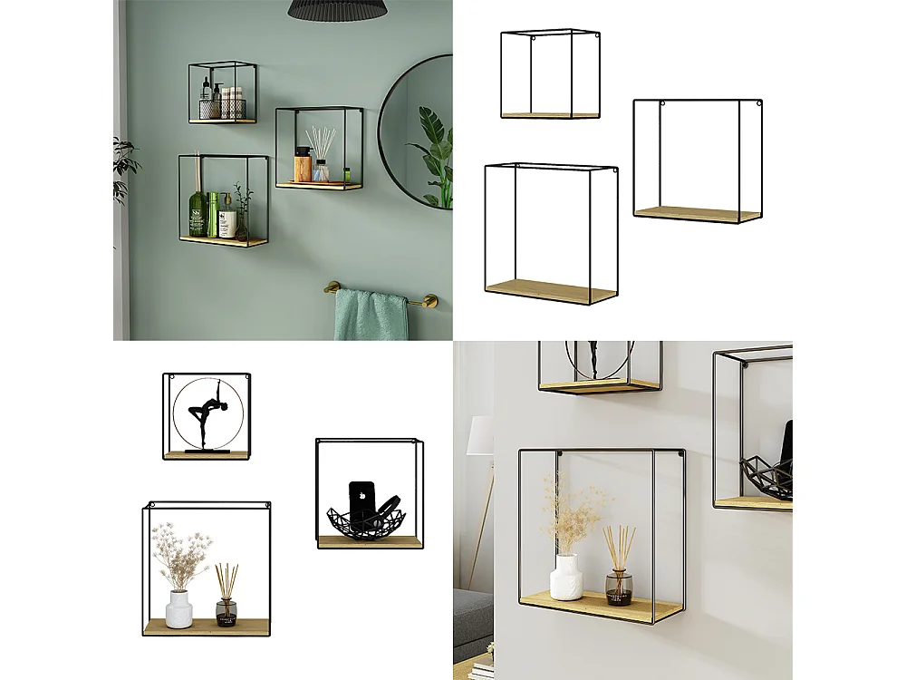 Étagère chêne de force doré 32x12x32 hilde