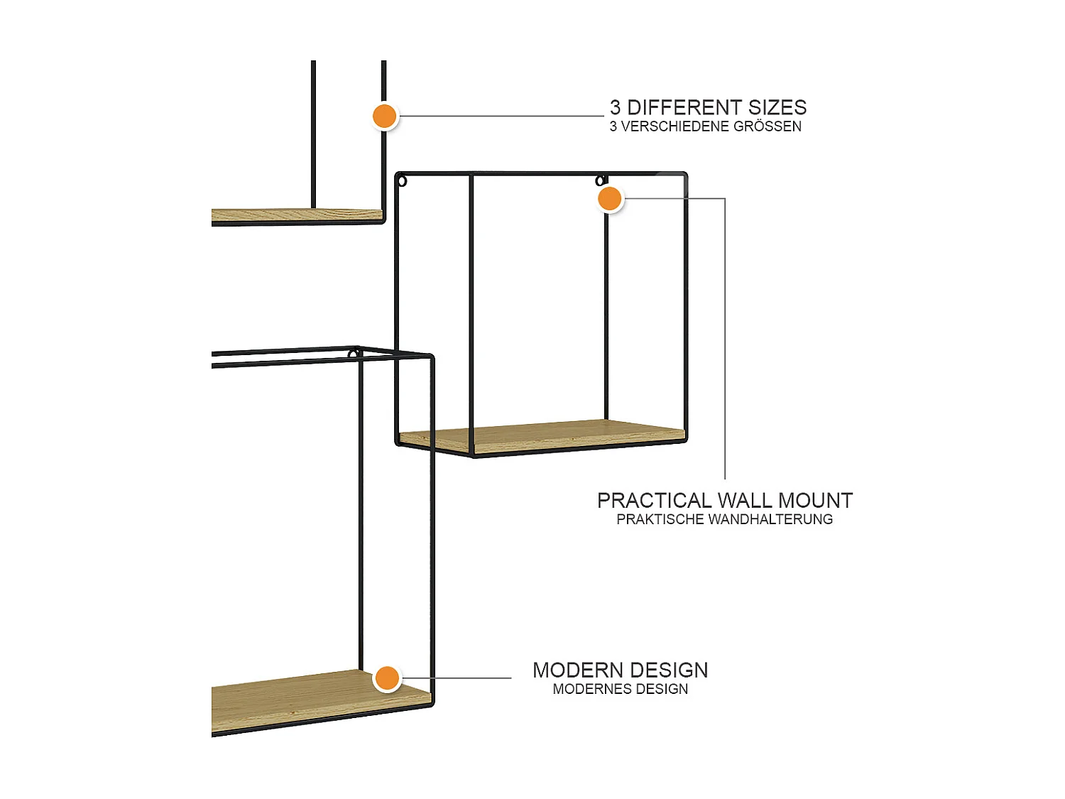 Étagère chêne de force doré 32x12x32 hilde