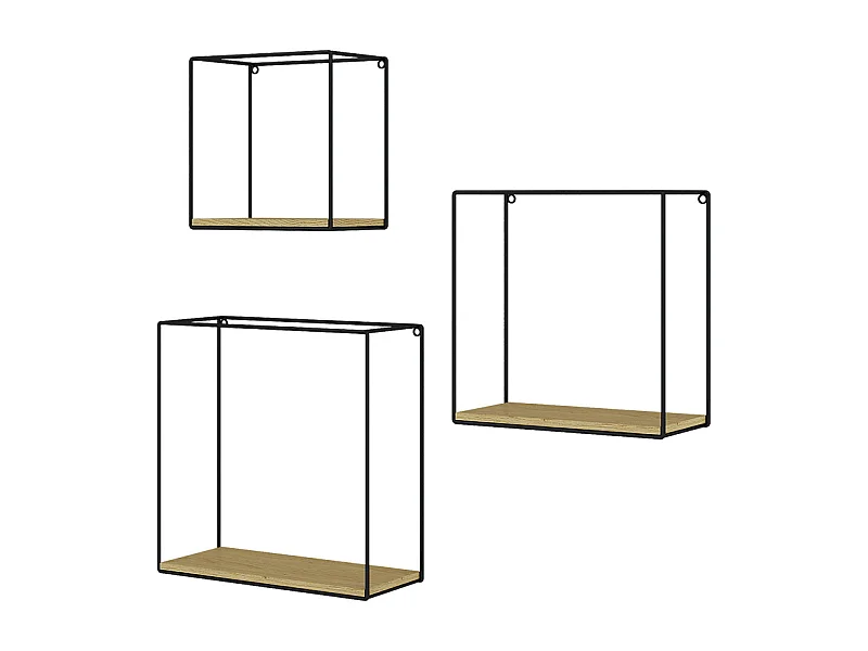 Libreria da parete quercia dorata 32x12x32 hilde