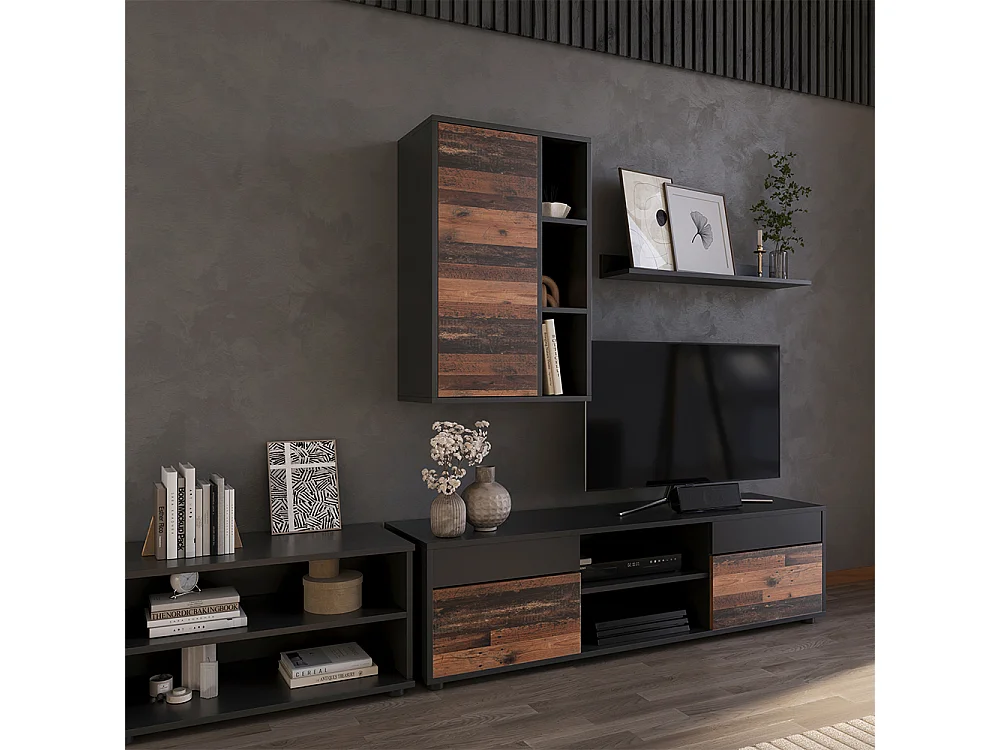 Etagère noir/ancien style 50.1x28.3x78.4 berno