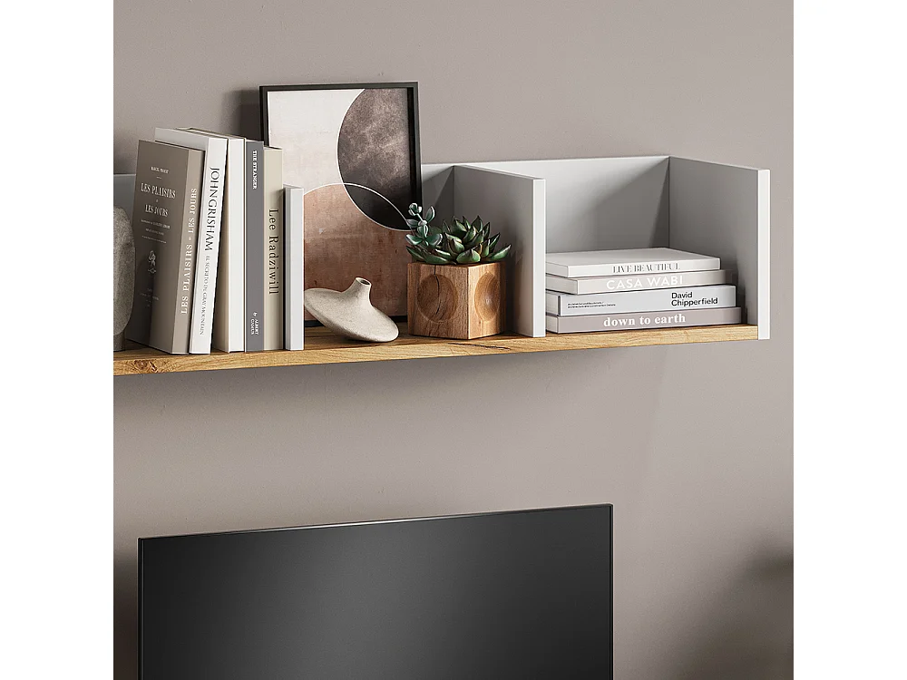 Étagère murale chêne blanc/force de lor 90x24x20 tomy