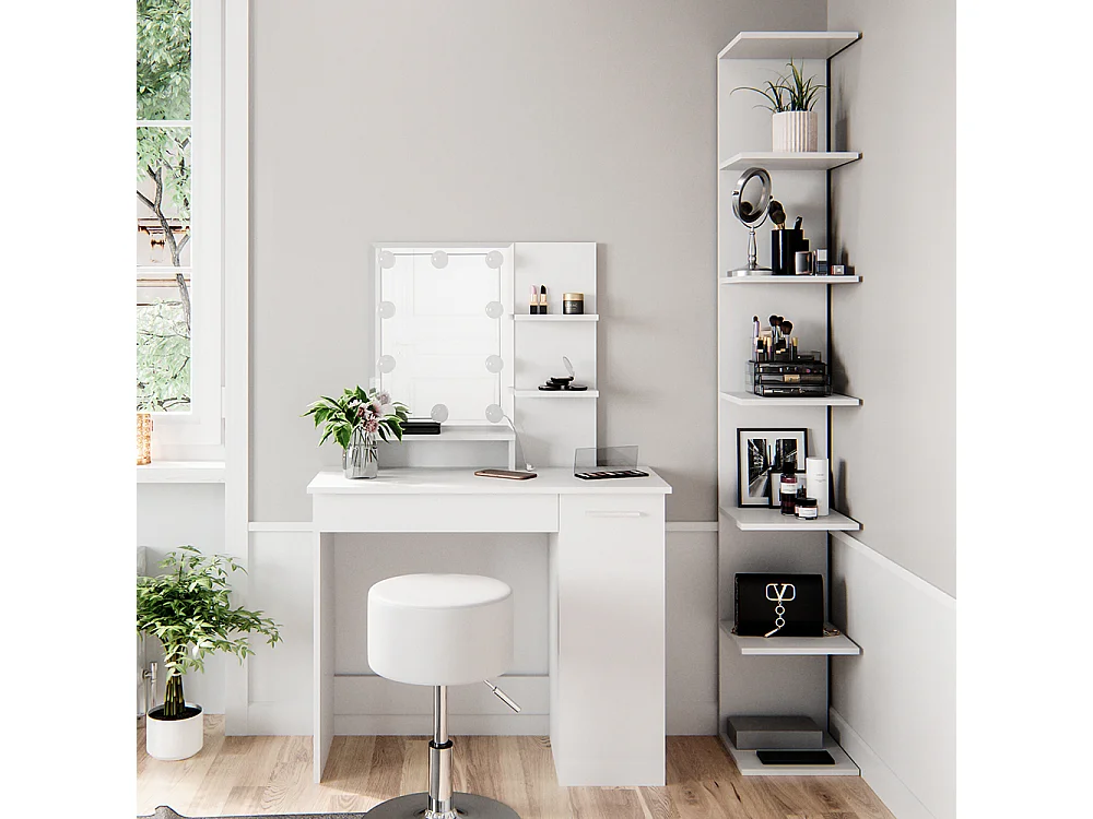 Estante de pared blanco 30x28x190 paolo